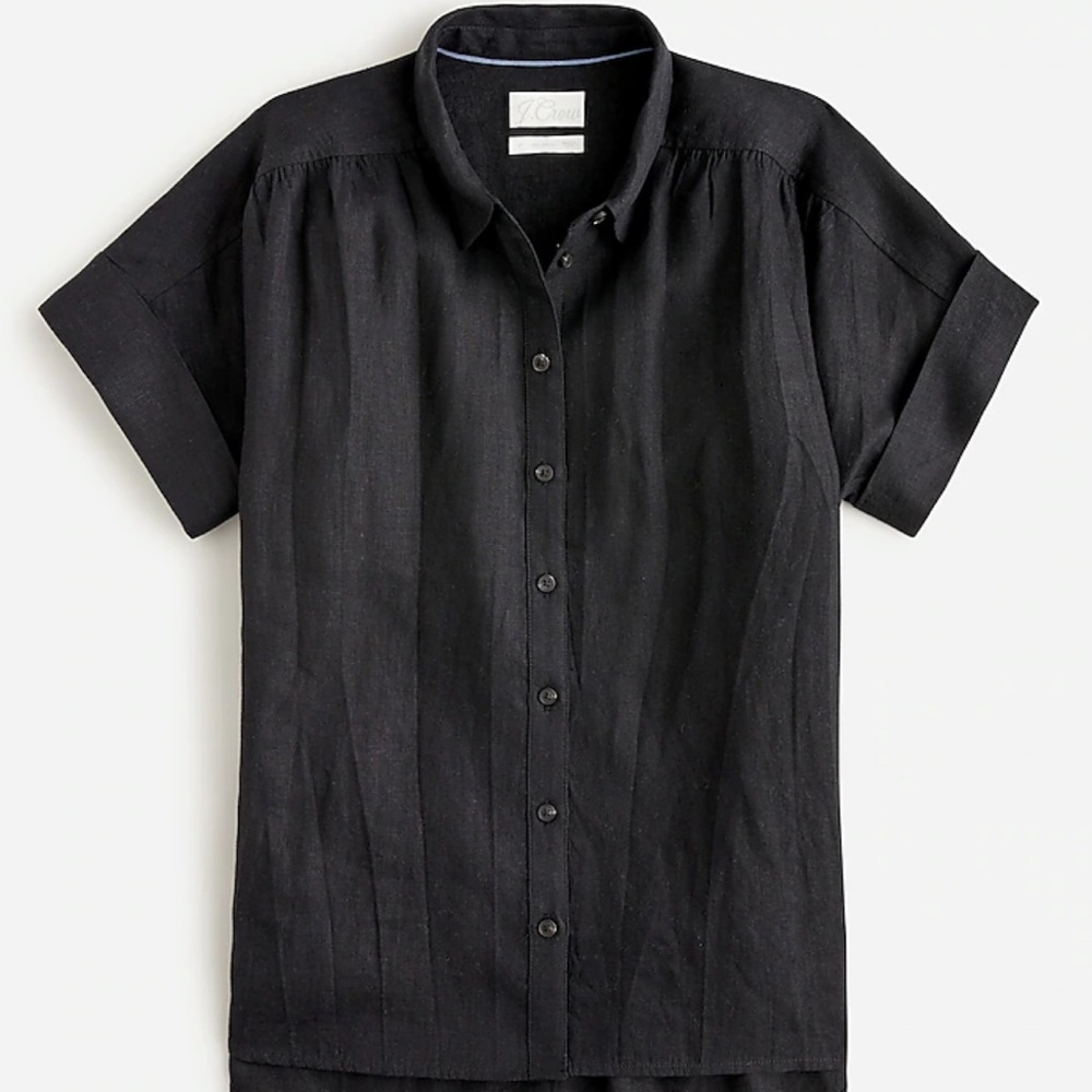 JCrew Baird McNutt Irish Linen Black Shirt
